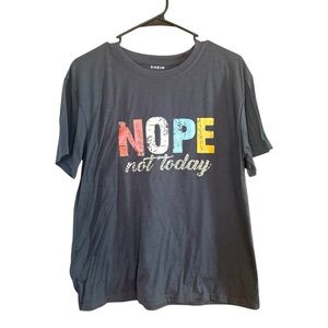 SHEIN Charcoal Tee with Bold Print